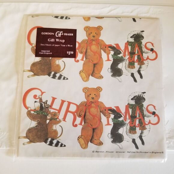 Vintage GOrdon Fraser wrap Bears CHristmas 2 lg sheets - Picture 2 of 6